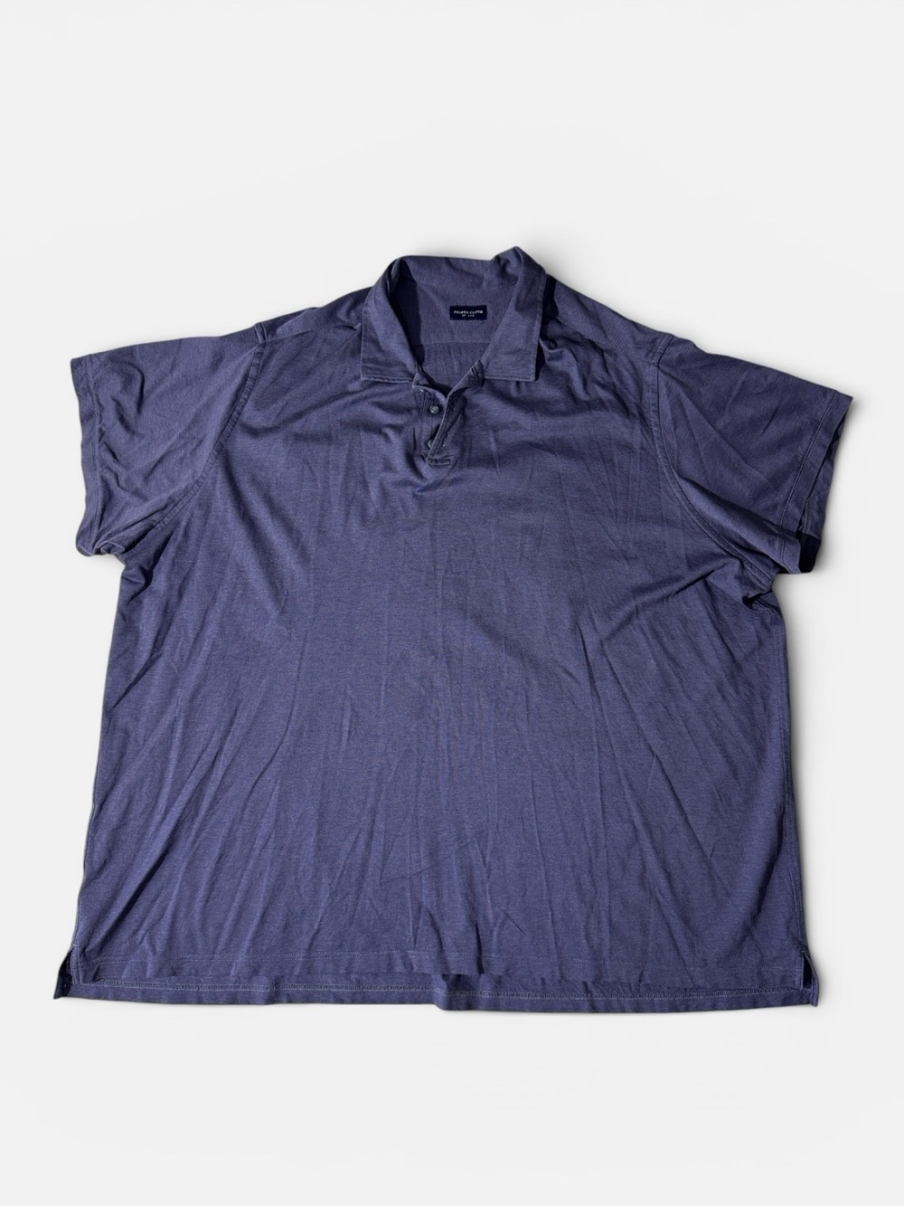 Proper Cloth mens 4XL XXXXL blue solid mesh pique cotton polo shirt EUC